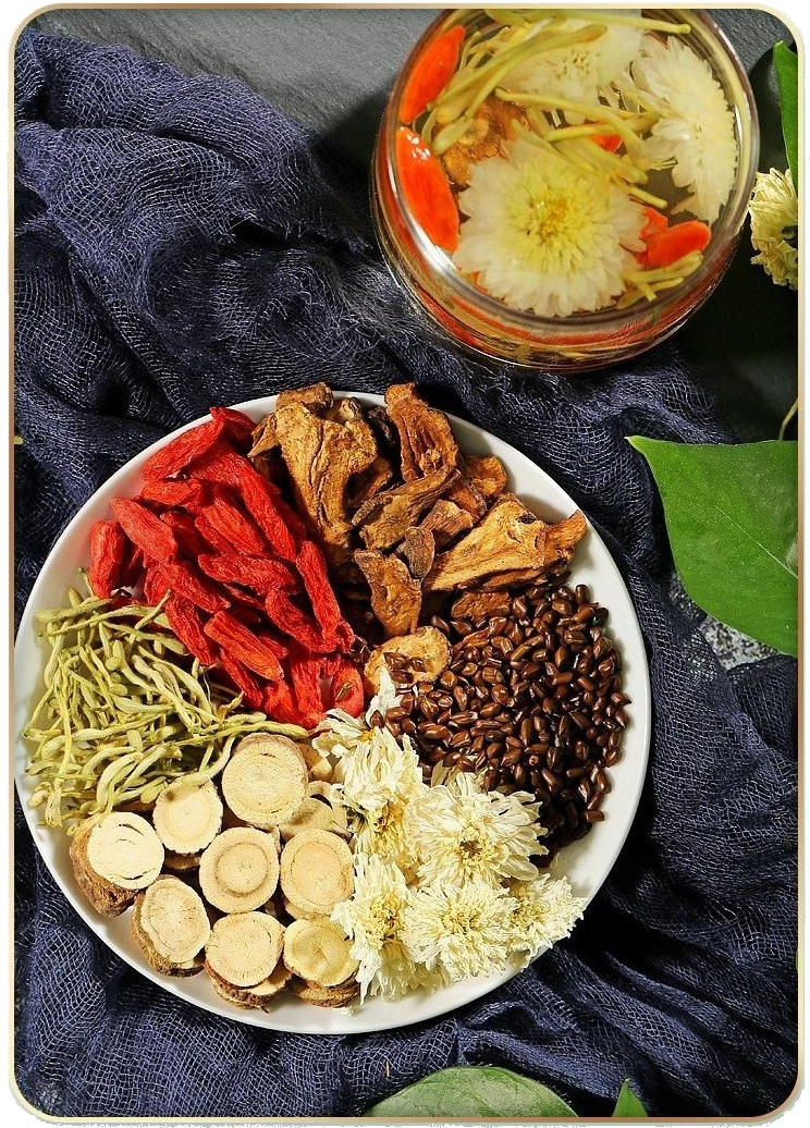 Lung tea Boat-fruited sterculia Chrysanthemum tea Honeysuckle Momordica grosvenori Relieve a cough grosvenori wet one's whistle Tea with chronic pharyngitis reduce phlegm clearing away the lung-heat Health tea