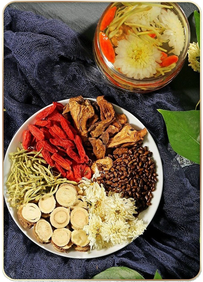 Lung tea Boat-fruited sterculia Chrysanthemum tea Honeysuckle Momordica grosvenori Relieve a cough grosvenori wet one's whistle Tea with chronic pharyngitis reduce phlegm clearing away the lung-heat Health tea